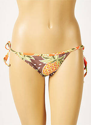 Bas de maillot de bain imprimé fantaisie culotte marron JENNA DE ROSNAY femme