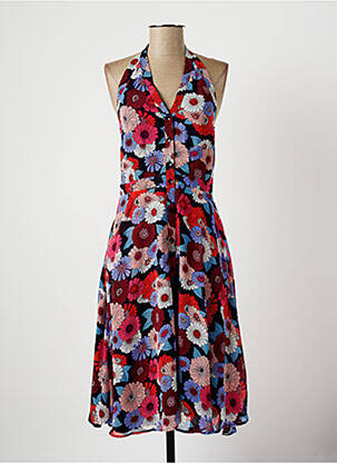 Robe mi-longue imprimé fleurs sans manche bleu MOLLY BRACKEN femme
