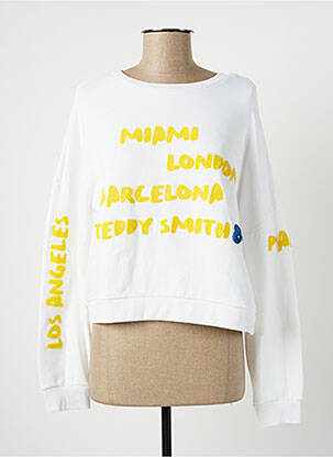 Sweat-shirt blanc TEDDY SMITH pour fille
