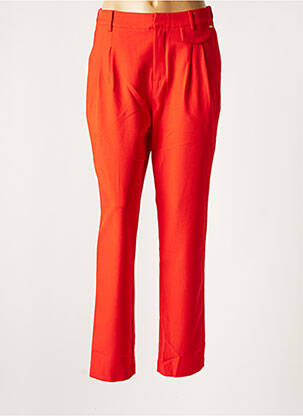 Pantalon chino fermeture zippée sous rabat boutonné taille normale orange DEELUXE femme