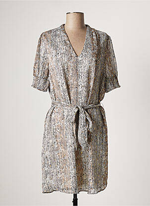 Robe courte manches courtes manches courtes beige LES P'TITES BOMBES femme