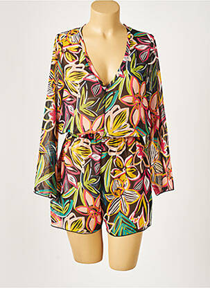 Combishort fermeture boutonnée au dos manches longues vert CHERRY BEACH femme