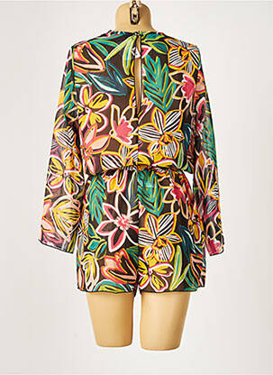 Combishort fermeture boutonnée au dos manches longues vert CHERRY BEACH femme