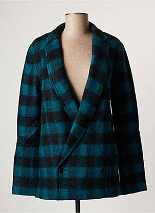Manteau court coupe droite sans capuche bleu APRIL 77 femme