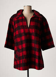 Pull col v manches 3/4 rouge APRIL femme