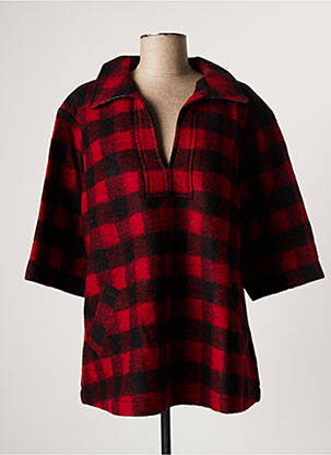 Pull col v manches 3/4 rouge APRIL femme