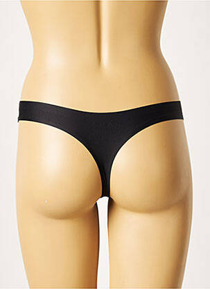 Tanga micro fibres noir HANA femme
