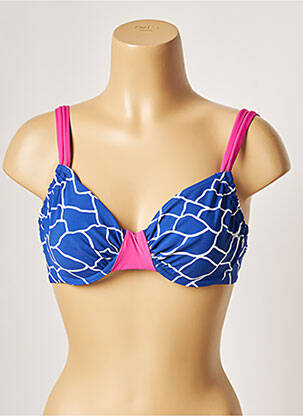 Haut de maillot de bain bretelles élastiquées ajustables bleu BELCOR femme