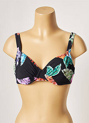Haut de maillot de bain bretelles élastiquées ajustables noir BELCOR femme