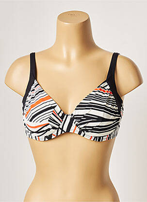Haut de maillot de bain bretelles élastiquées ajustables orange BELCOR femme