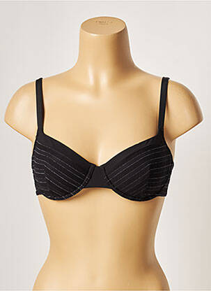 Haut de maillot de bain bretelles élastiquées ajustables noir LOU femme