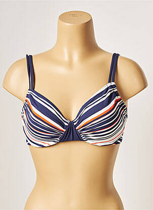 Haut de maillot de bain stretch haut soutien-gorge emboitant bleu BESTFORM femme
