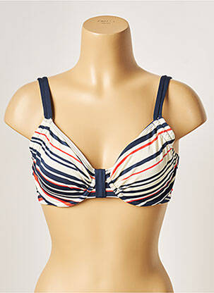 Haut de maillot de bain stretch haut soutien-gorge emboitant bleu BESTFORM femme