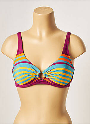 Haut de maillot de bain stretch haut soutien-gorge emboitant violet LOU femme