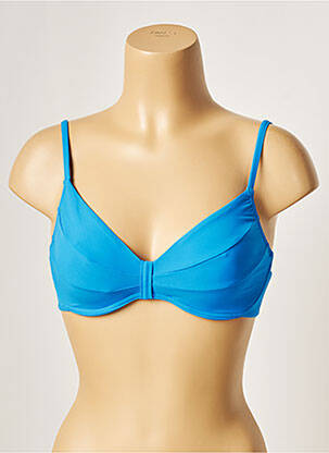 Haut de maillot de bain stretch haut soutien-gorge emboitant bleu LOU femme