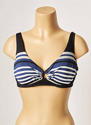 Haut de maillot de bain bretelles élastiquées ajustables bleu LOU femme