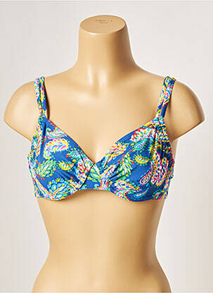 Haut de maillot de bain stretch bleu BELCOR femme