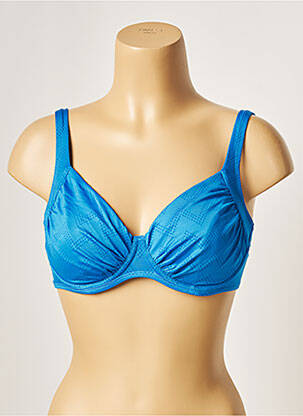 Haut de maillot de bain stretch haut soutien-gorge emboitant bleu BELCOR femme