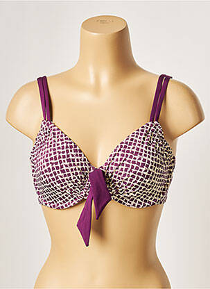 Haut de maillot de bain stretch haut soutien-gorge emboitant violet BESTFORM femme