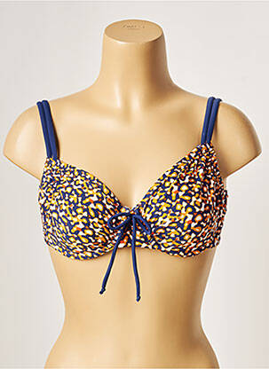 Haut de maillot de bain stretch haut soutien-gorge emboitant bleu BESTFORM femme