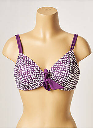 Haut de maillot de bain stretch haut soutien-gorge emboitant violet BESTFORM femme