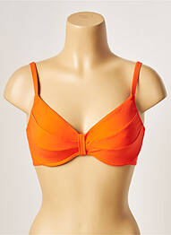 Haut de maillot de bain stretch haut soutien-gorge emboitant orange LOU femme