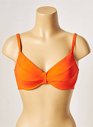 Haut de maillot de bain stretch haut soutien-gorge emboitant orange LOU femme