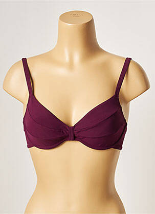 Haut de maillot de bain stretch haut soutien-gorge emboitant violet LOU femme