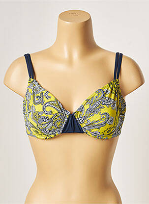 Haut de maillot de bain stretch haut soutien-gorge emboitant bleu BESTFORM femme