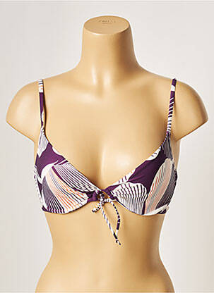 Haut de maillot de bain stretch haut soutien-gorge emboitant violet LOU femme