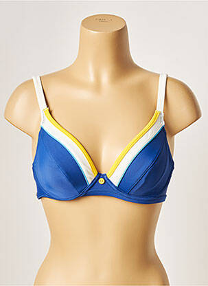 Haut de maillot de bain stretch haut soutien-gorge emboitant bleu BESTFORM femme