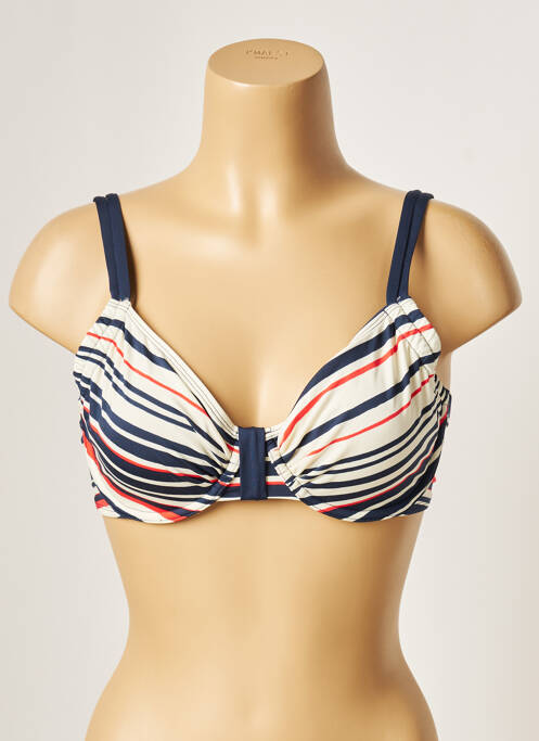 Haut de maillot de bain stretch haut soutien-gorge emboitant bleu BESTFORM femme