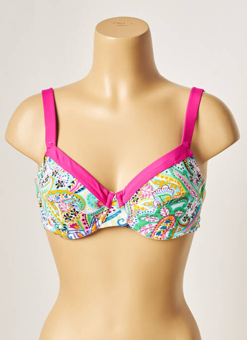 Haut de maillot de bain stretch haut soutien-gorge emboitant rose BESTFORM femme