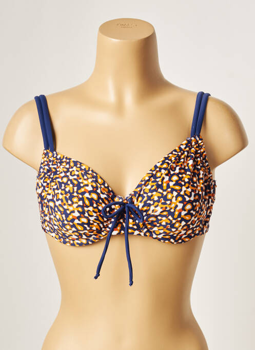 Haut de maillot de bain stretch haut soutien-gorge emboitant bleu BESTFORM femme