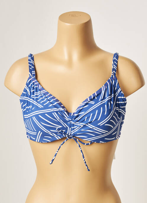 Haut de maillot de bain stretch haut soutien-gorge emboitant bleu BESTFORM femme