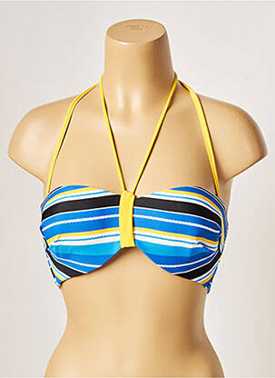 Haut de maillot de bain fermeture liens à nouer haut soutien-gorge moulé bleu BESTFORM femme