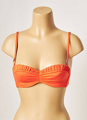 Haut de maillot de bain bretelles élastiquées ajustables haut soutien-gorge balconnet orange CHERRY BEACH femme