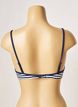 Haut de maillot de bain bretelles élastiquées ajustables haut soutien-gorge push-up bleu CHERRY BEACH femme