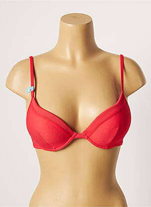 Haut de maillot de bain stretch haut soutien-gorge push-up rouge CHERRY BEACH femme
