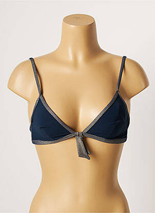 Haut de maillot de bain stretch haut triangles bleu LOU femme