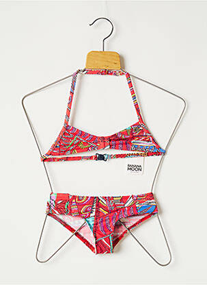 Maillot de bain 2 pièces bretelles élastiquées ajustables rouge BANANA MOON fille