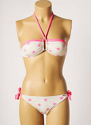 Maillot de bain 2 pièces stretch haut soutien-gorge moulé rose BANANA MOON femme