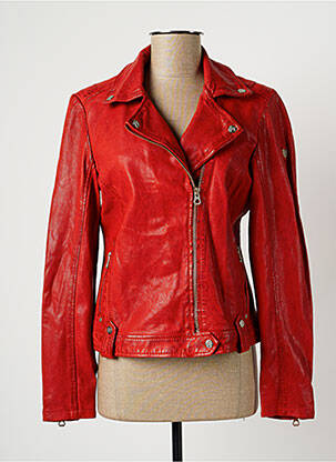 Veste en cuir rouge GIPSY BY MAURITIUS pour femme