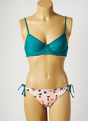 Maillot de bain 2 pièces stretch haut soutien-gorge balconnet rose WILD femme