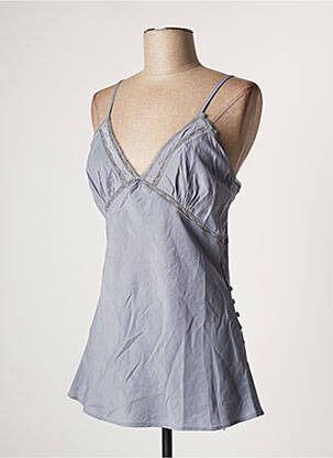 Débardeur col v sans manche bleu BOHEMIA femme