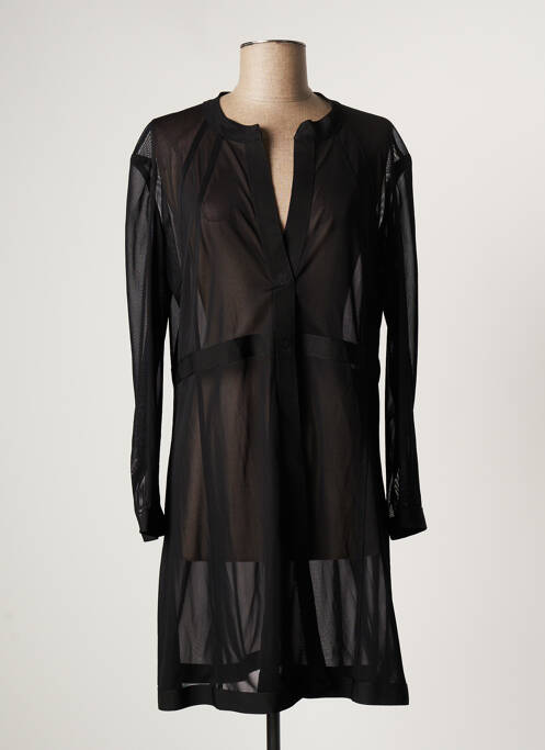 Robe courte manches longues manches longues noir POUSSIERE D'ETOLE femme