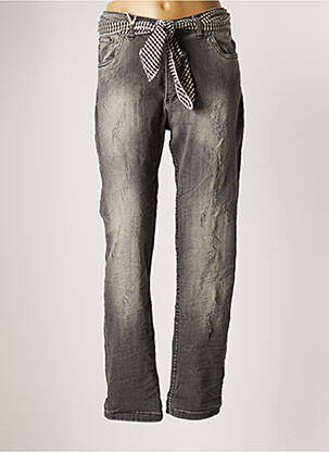Jeans coupe droite gris CURVY BY KOIBA pour femme