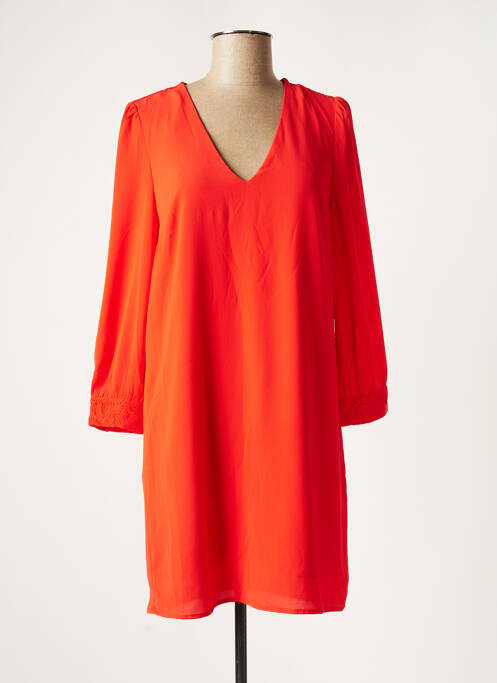 Robe courte manches longues manches longues rouge MAJOLICA femme