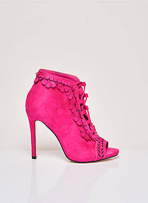 Sandales/nu pieds matière lisse talon haut de 10cm et plus rose JEEINI femme