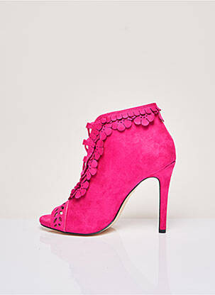 Sandales/nu pieds matière lisse talon haut de 10cm et plus rose JEEINI femme